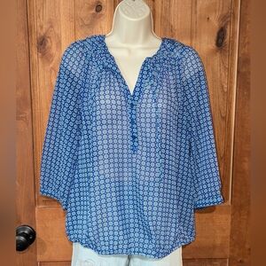 GAP‎ Blue Geometric Blouse
